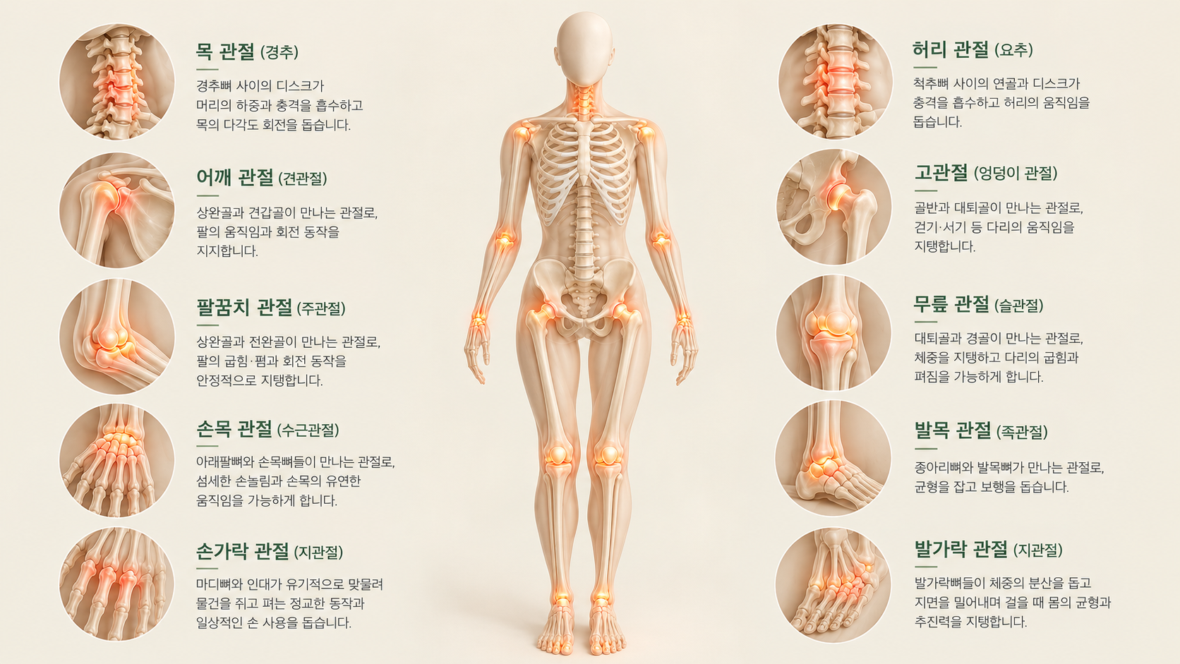 무릎과 허리와 다리의 주요 관절 불편 부위 일러스트